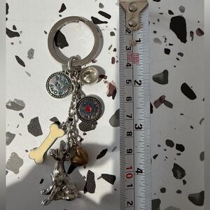 Silver Dog Charm Keychain